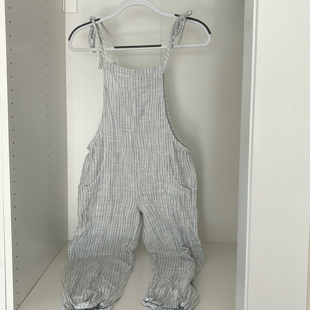 Aerie Striped Jumpsuit in White and Blue
